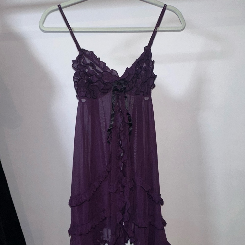 Elegant Purple Lace Nightgown